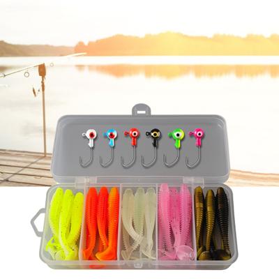 1 Set Angelköder Starter Kit Eisfischen Jigköpfe mit Gummiködern für Walleye Crappie Panfish Micro Ice