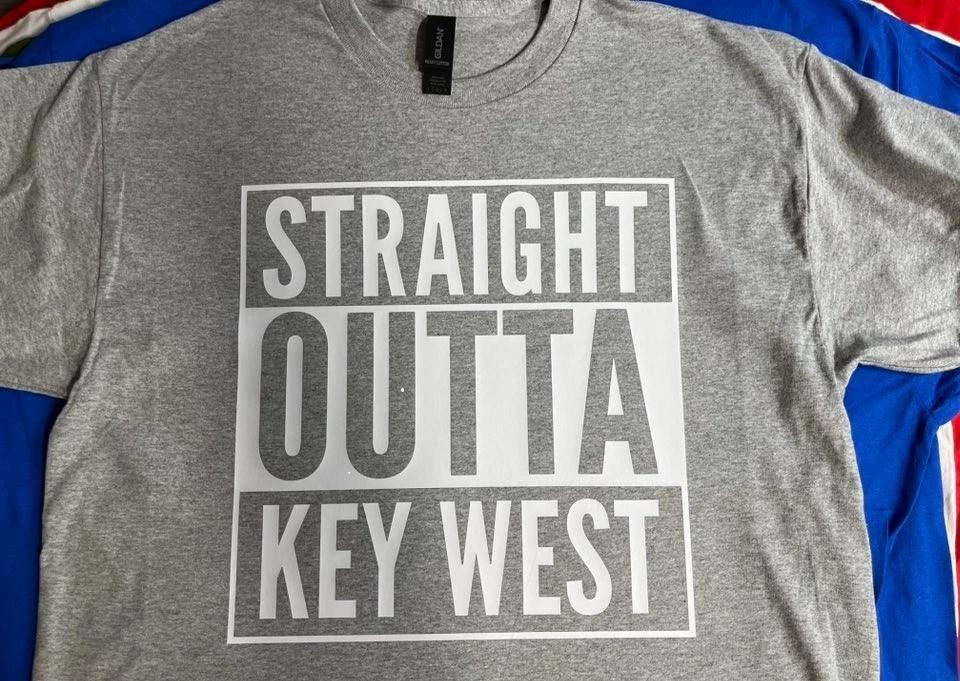 Straight Outta Key West T-shirt Tee Funny Unisex Tropical Florida Keys Islands M