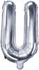 Foil Balloon Letter "U", 35Cm, Silver, 1 Pc.