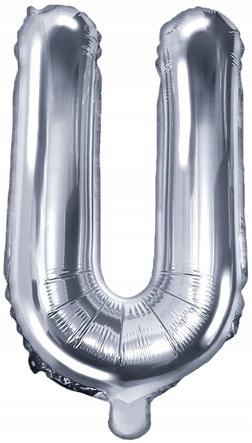 Foil Balloon Letter "U", 35Cm, Silver, 1 Piece