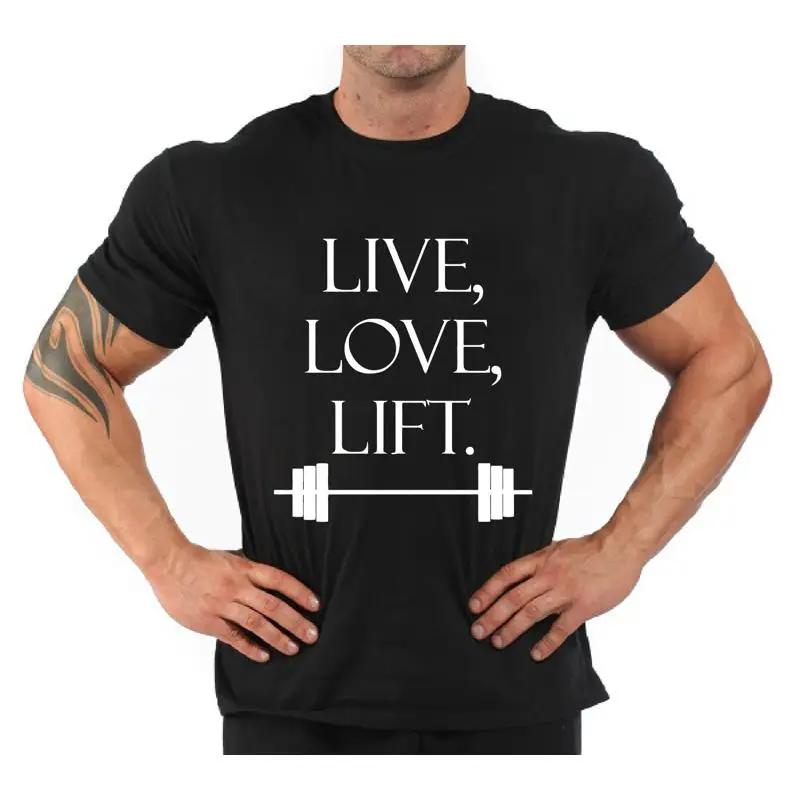 Live Love Bodybuilding Fitness Gym T Shirt S разноцветный