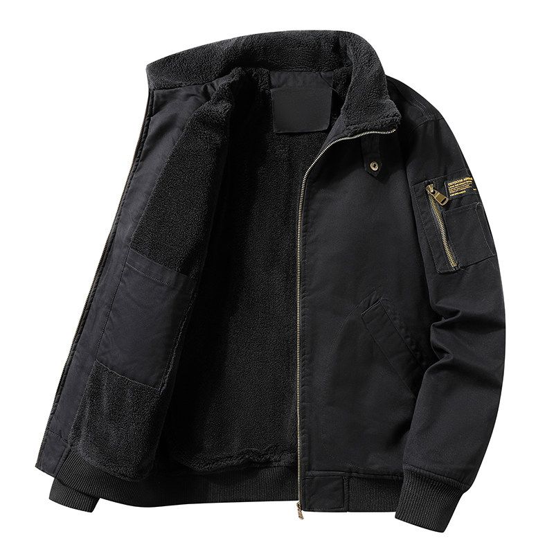 Men's Lapel Jacket, Thickened Warm Coat, Casual Top, Trendy Brand, Lamb Wool Men's Clothing