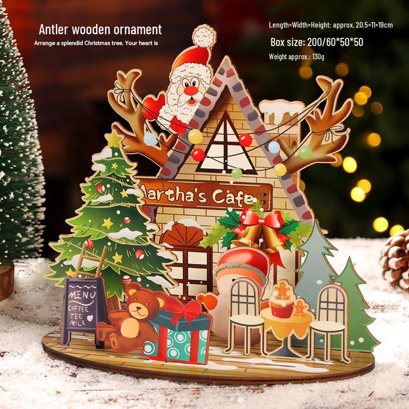 Christmas Wooden Tabletop Ornaments: Snowman, Reindeer, Old Man - Festive Decor and Photography Props
