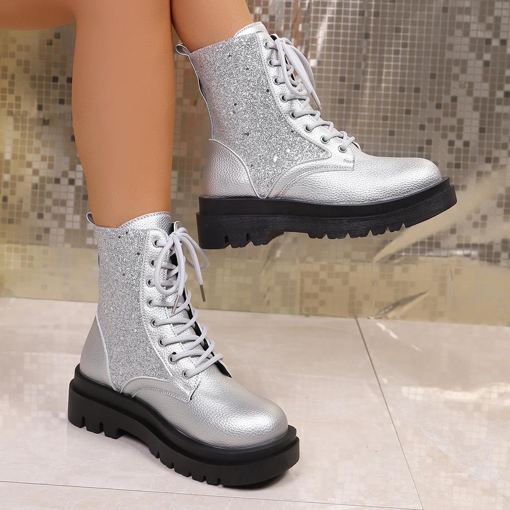 Mode 2025 Damen Plateau Stiefel Outdoor Plateau Leichtgewichtige Neue Stiefeletten Mode Herbst Neue Retro Schuhe Damen Zapatos De Mujer