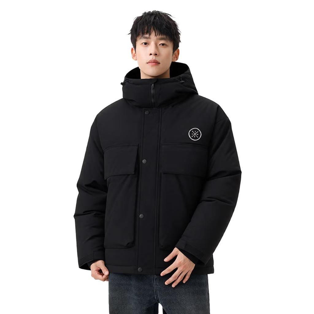 Li Ning Wade Series Loose Hooded Warm Down Jacket Men outerwear AYMV063-1