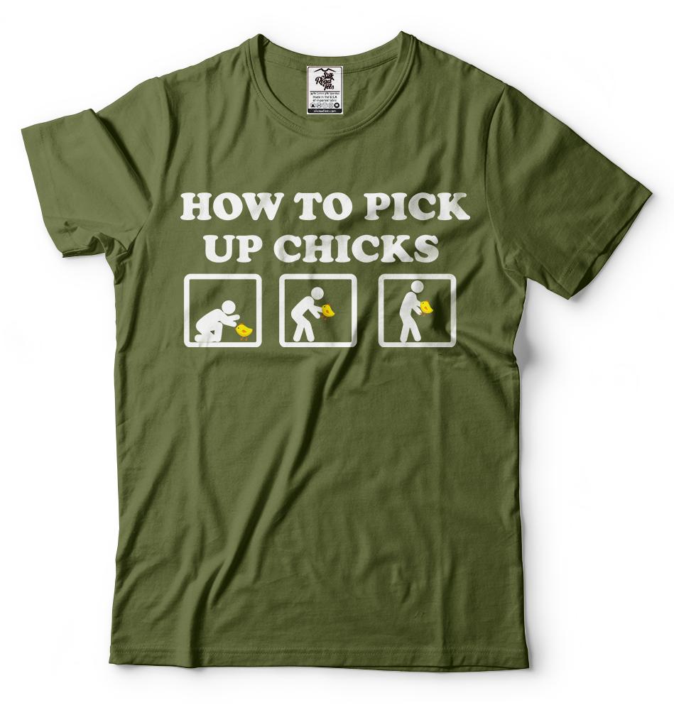 Funny Party Tshirt How To Pick Up Chicks Cool Tshirt Funny Birthday Gift shirt