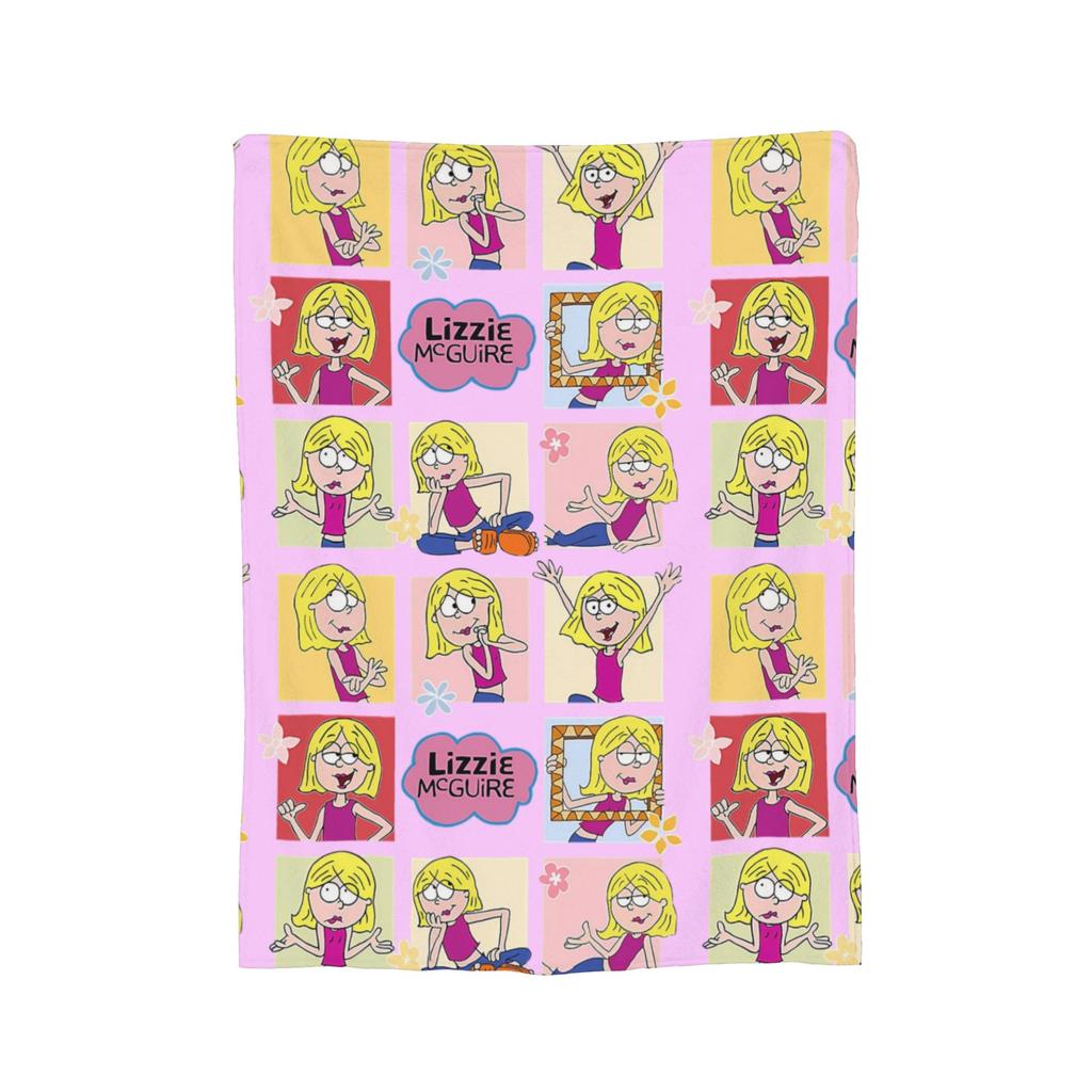 Lizzie McGuire Vintage Cartoon Gestrickte Decken Samt Super Weiche Überwurfdecke für Bett Schlafzimmer Steppdecke