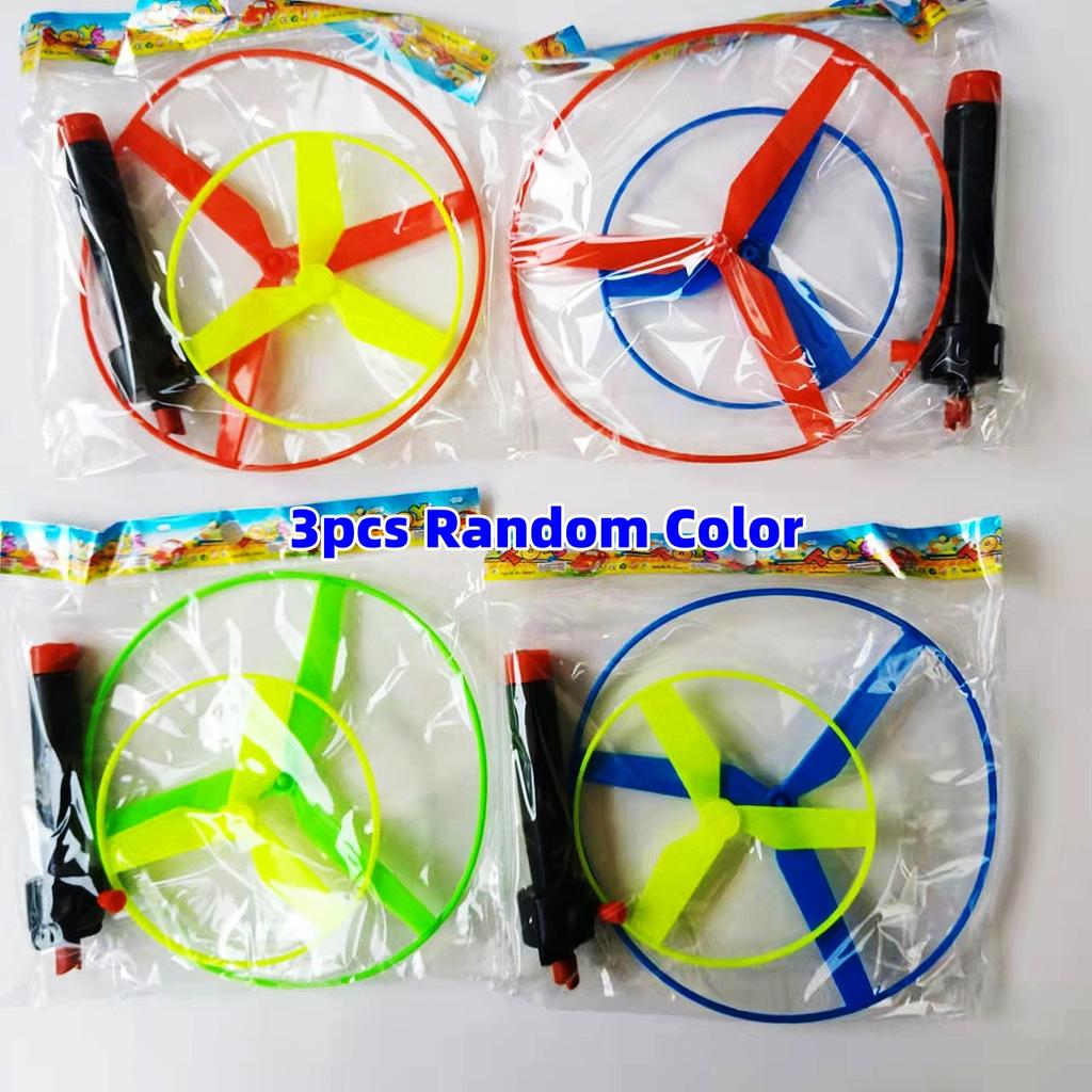 Toys Sports Kid Pull Line Saucer Outdoor Fun Rotating Flying Helicopter Processing Toy for Parks Beach Children Gift