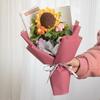 Hand-Knitted Sunflower & Rose Bouquet - with LED Lights & Gift Bag Thanksgiving Gift