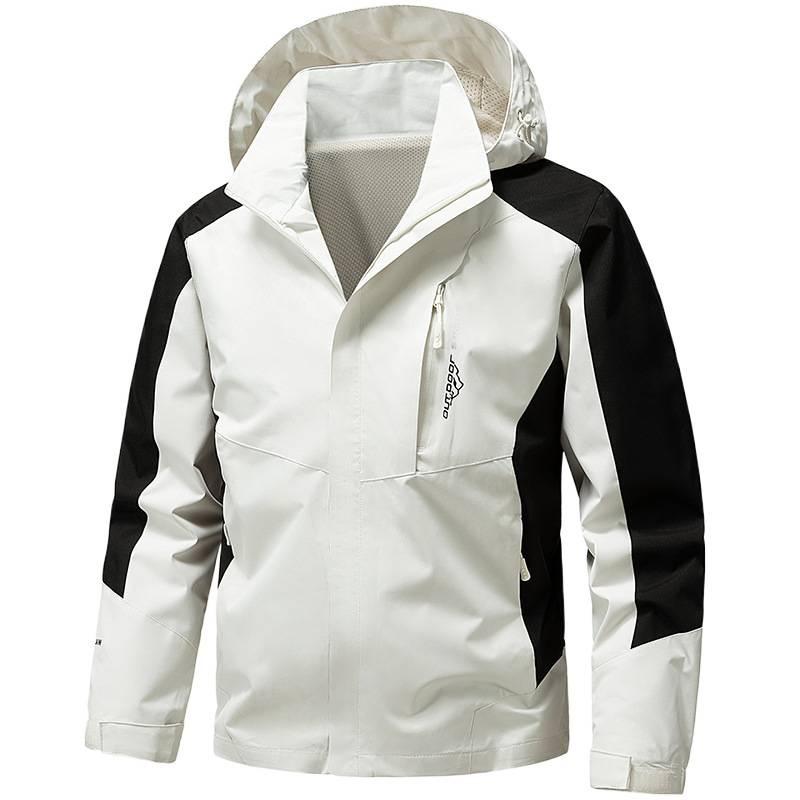 2025 Spring/Autumn Functional Waterproof Couple's Hooded Outdoor Jacket for Men - Workwear & Mountaineering