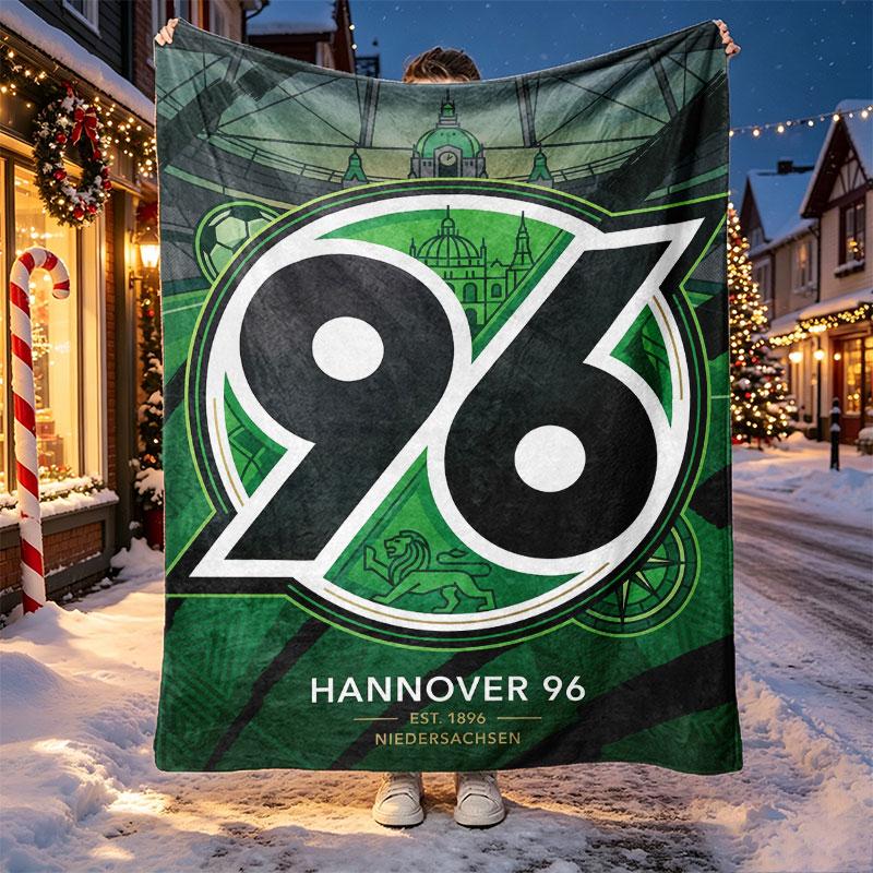 Hannover 96 Football Pattern Blanket for Home Decoration, Bed, Sofa, Car Travel, Camping, Suitable for All Seasons, Birthday Christmas Gift