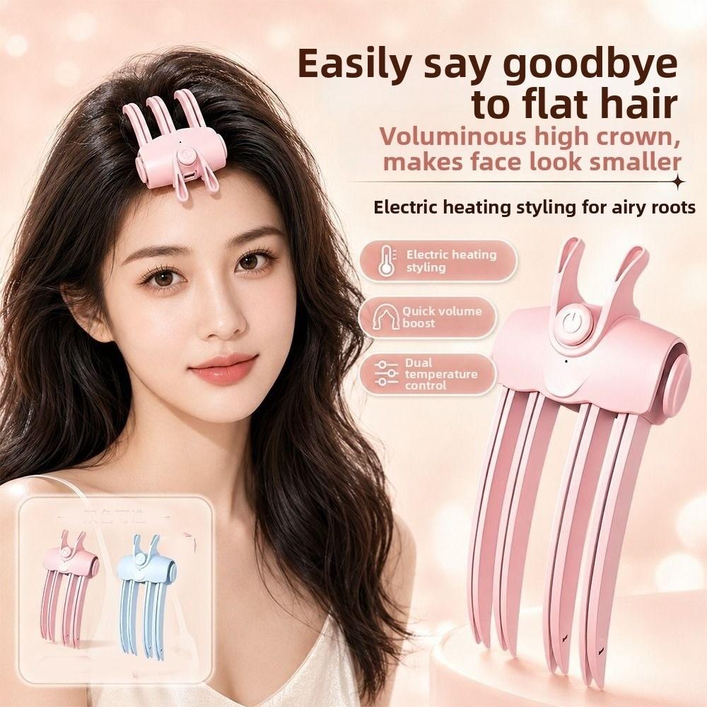 Aquecedor Volumizador para Raiz de Cabelo Fofo Volumizador de Cabelo Portátil Grampo de Cabelo Aquecido Ferramenta de Styling de Cabelo