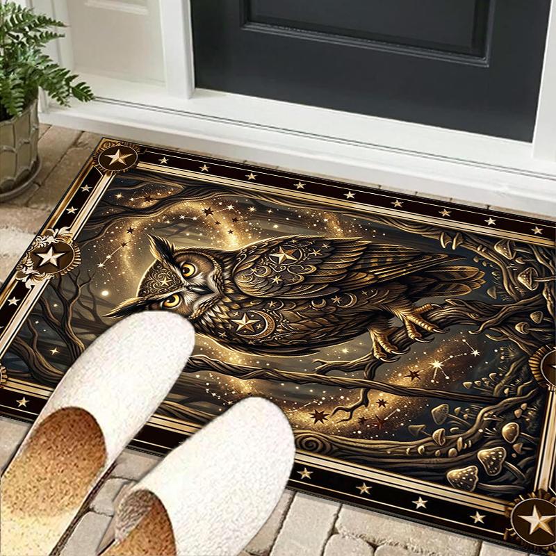 Moonlit Owl Fantasy Office Rug Chair Mat, Entryway Carpet, Suitable for Front Door, Bedroom, Living Room, Desk, Holiday Gift