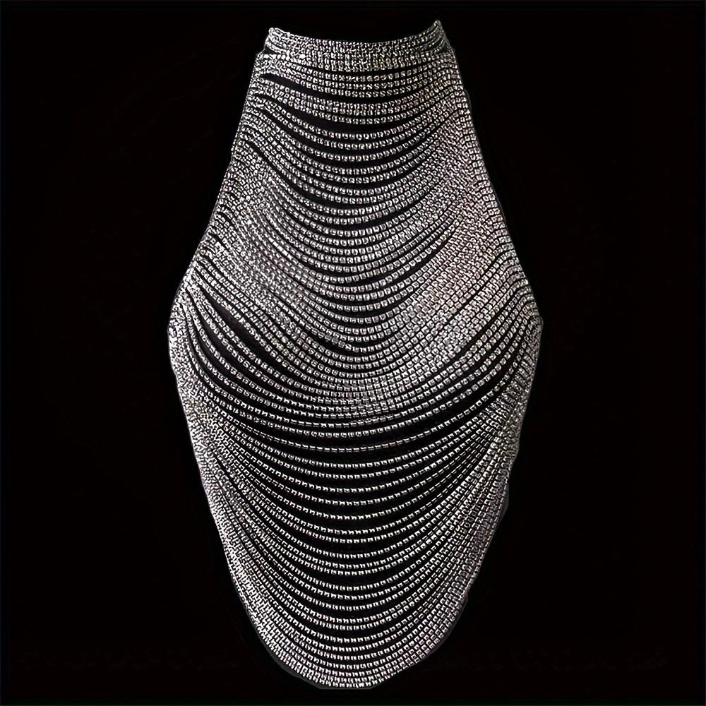 

Летняя мода, многослойная цепочка на грудь со стразами, золотисто-серебристая сексуальная вечеринка в ночном клубе, сверкающий кристалл, бюстгальтер, цепочка для тела, индивидуальные украшения, декоративные украшения