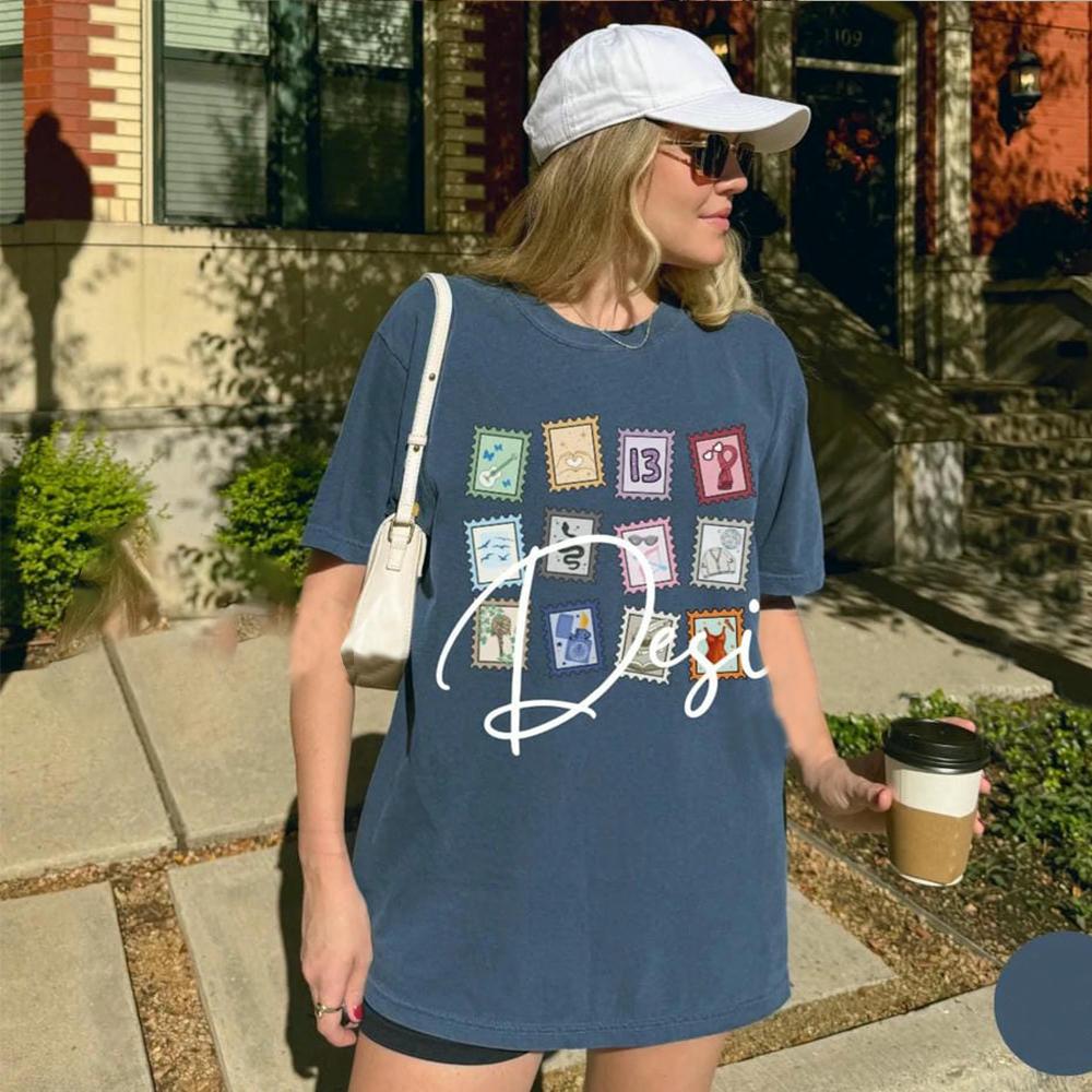 Women Casual Music Stamps Unisex Shirt For Music Fan Gift Fantasy Funny Cute Album Symbols Tshirt Outfit Book Tee Streetwear
