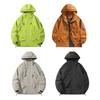 Men Jacket Hooded Long Sleeve Windproof Waterproof Windbreaker with Multi-Pocket Design Casual Sports Style Outerwear
