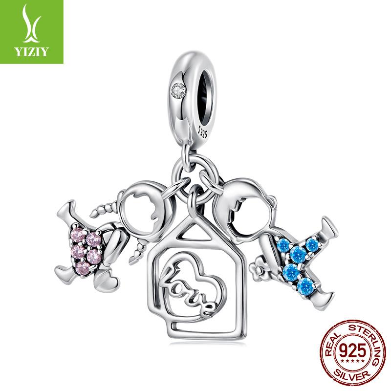 S925 Sterling Silver Boys And Girls Pendant Accessories, Cross-Border Diy Beaded Jewelry Accessories
