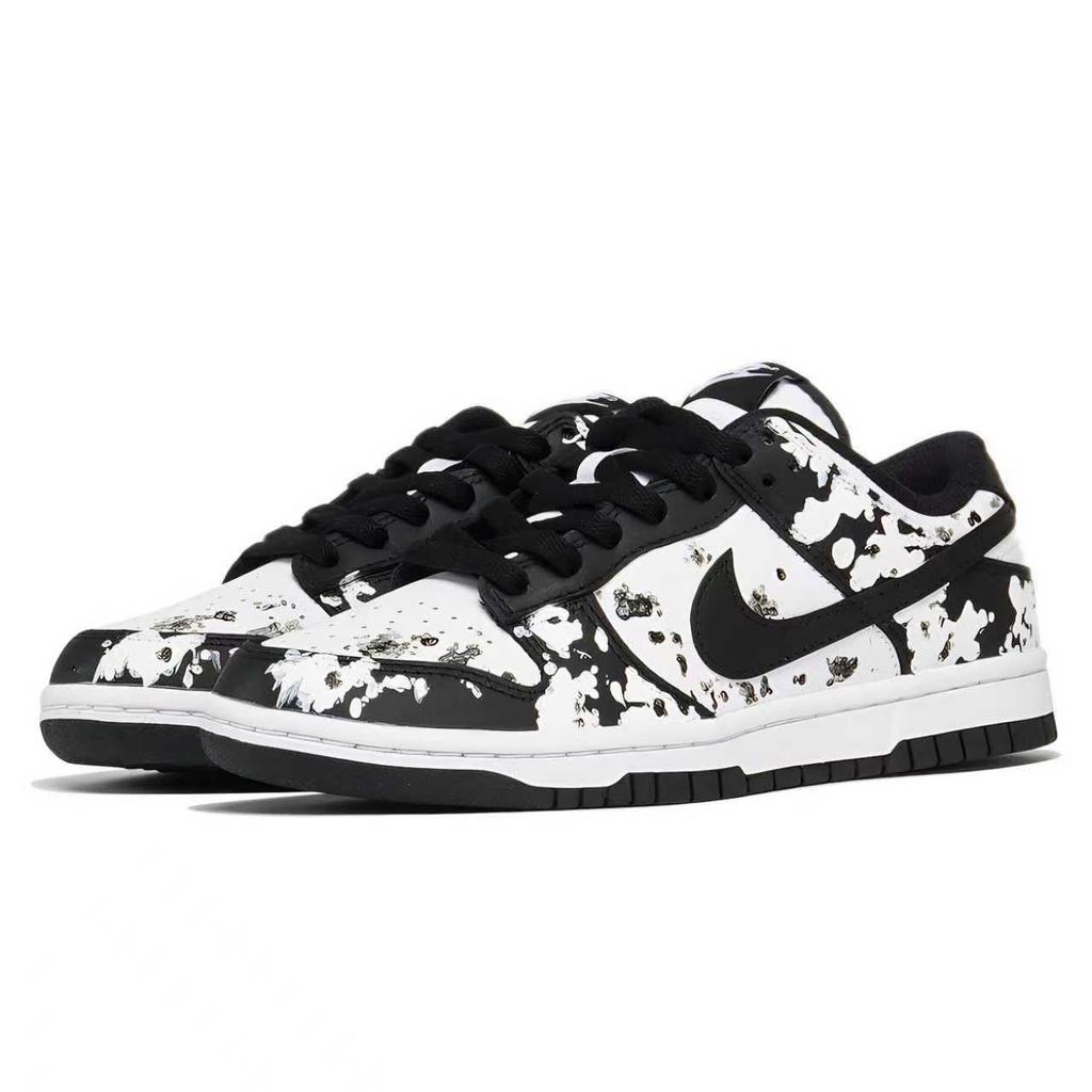 Nike Dunk Abrasion Resistant Slip Resistant Low Top Skateboard Shoes Unisex Black White DD1391-100(Team1007-