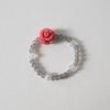 MERRYMOTIVE Pink rose and grey bead ring
