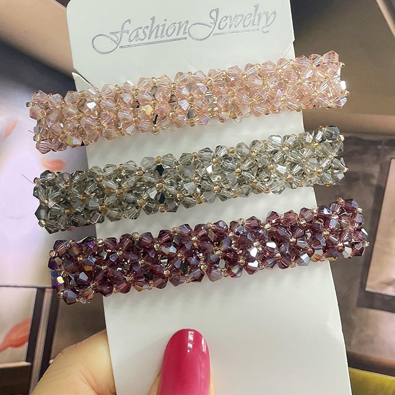 Korean Crystal Spring Hair Clips Pins Pearl Hair Barrettes For Women Girl Headband Simple Hair Accessories Headwear