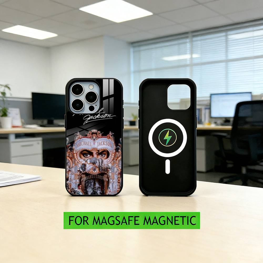 M-Michael Jackson Singer Phone Case For iPhone17,16,15,14,13,12,11 Plus,Pro Magnetic with Magsafe Wireless Charging