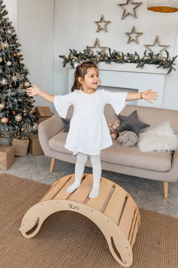 Smile wooden rocker white