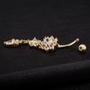 Exquisite Stylish Floral Style Piercing Navel Nail Sexy Body Jewelry Pendant Crystal Belly Button Rings