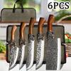 Kitchen Knife with Roll Bag Stainless Steel Butcher Slicing Knife Cooking BBQ Chef Knife Professional Forged Boning Knife