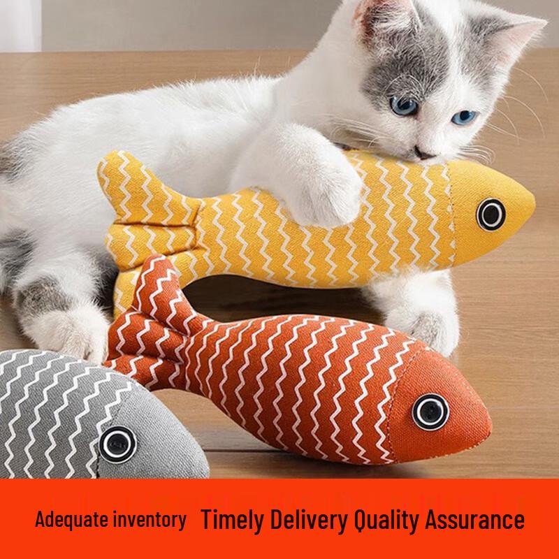 Realistic Plush Fish Cat Chew Toy