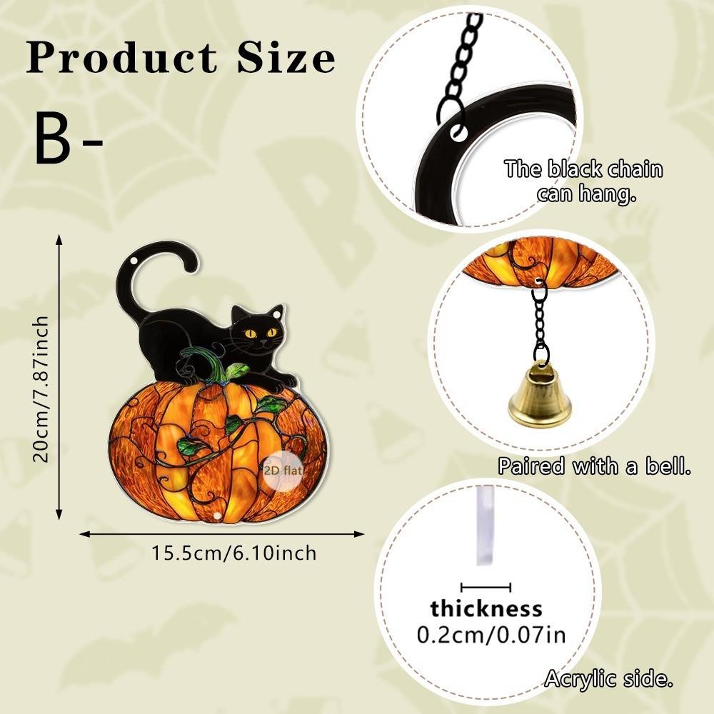 Pumpkin Design Acrylic Wall Hanging Mini Town Design Car Rearview Mirror Decoration  For Halloween