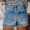 Women's High Waisted Jean Shorts Casual Ripped Distressed Denim Shorts with Pockets Summer Hot Short Jeans for Daily Beach Club