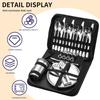 Stainless Steel Camping Cutlery Set: Knife, Fork, Spoon, Plate, Cup with Cloth Bag for Outdoor Use