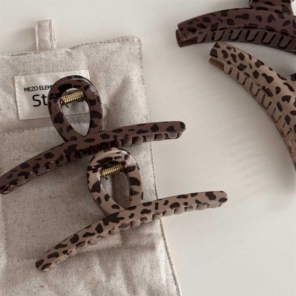 Leopard Print All-Match Shark Hair Clip for Women