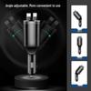 Dual-Line Retractable Car Charger with Digital Display, PD Fast Charging for Huawei & Apple.