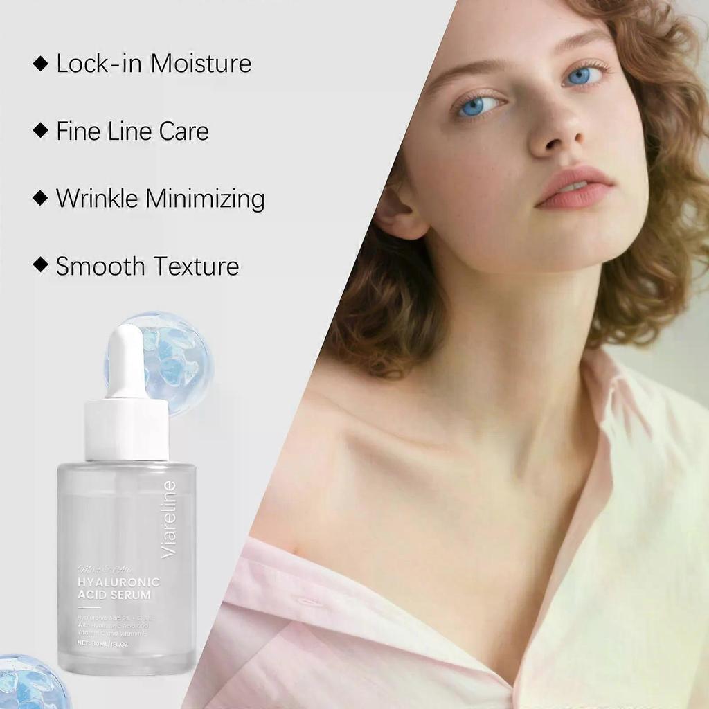 Hyaluronic Acid Serum for Face Anti-Aging, Hydrating, Plumping Serum for Dry & Sensitive Skin Lightweight, Fragrance-Free, 30ml