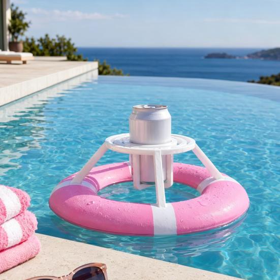 Floating Gyro Cup Holder, The Beer Buoy Floating Drink Holder, Anti Spill Gyro Can Holder, Pool Drink Float for 12oz Standard Cans, Floating Beverage