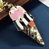 Keychain Pendant Enamel Finish Ice Cream Shape Key Chain with Lobster Clasp Bag Charm Backpack Accessory