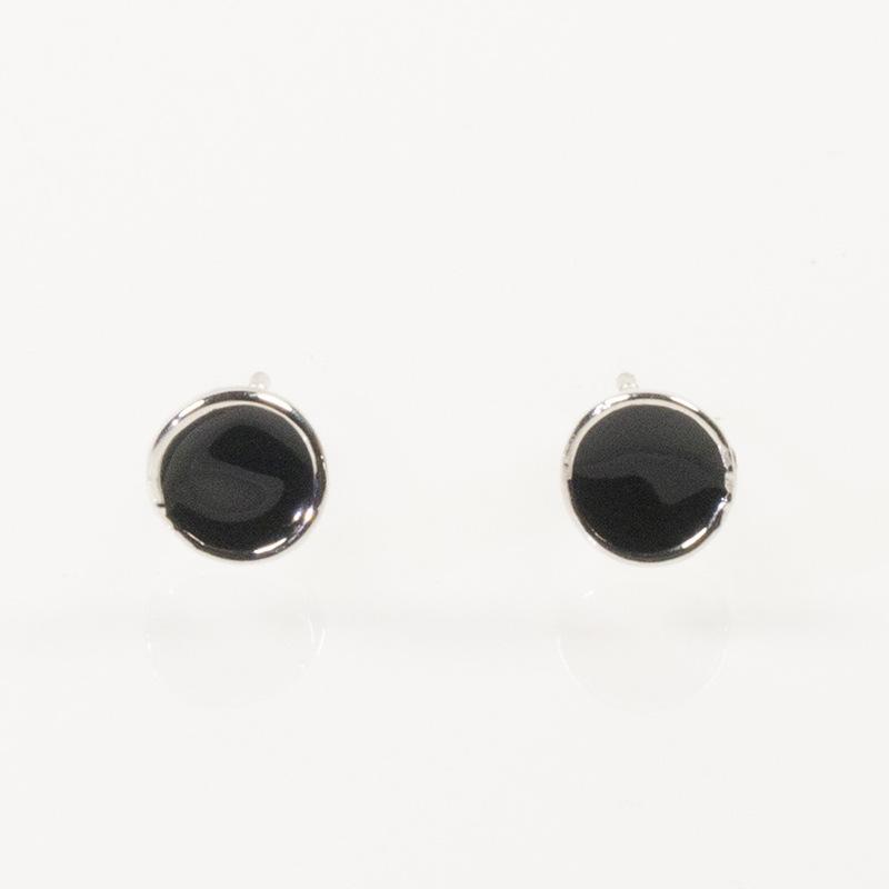 

S925 silver needle red geometric drip oil round earrings new niche design stud earrings retro temperament earrings срібний