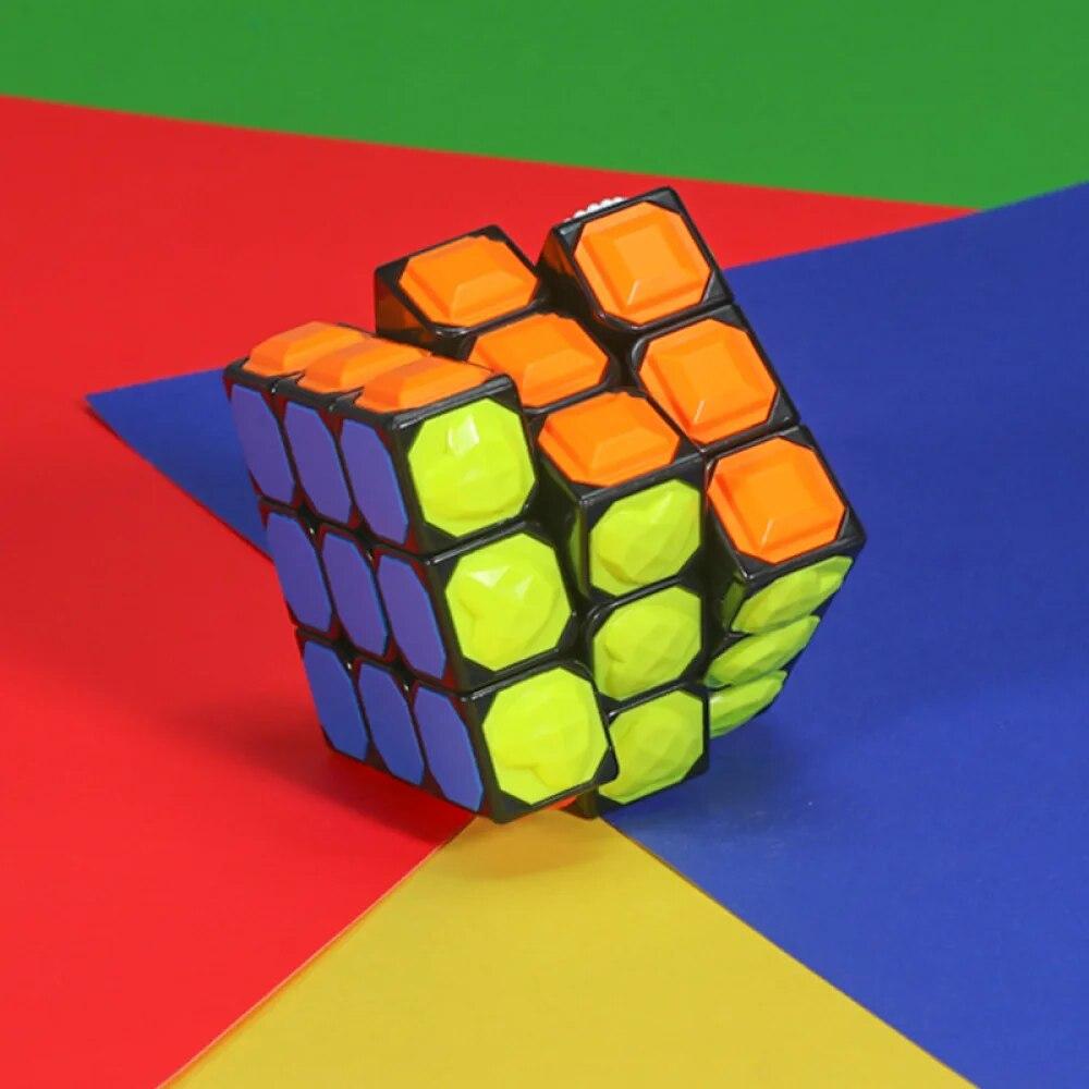 Cuboid Magic Cubu YongJun YJ Cibe 333 Y J Regular Black Cube 3 on 3 Puzzle Toy Game for Blind People Children Six Years Old & up