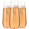 30 Disposable Unbreakable Champagne Toasting Glasses - 9 Oz Clear Plastic Cups, Reusable, Ideal for Events