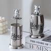 Home Light Luxury Bear Toothpick Holder Stainless Steel Hotel Personalized Creativity High Appearance Level Toothpick Box
