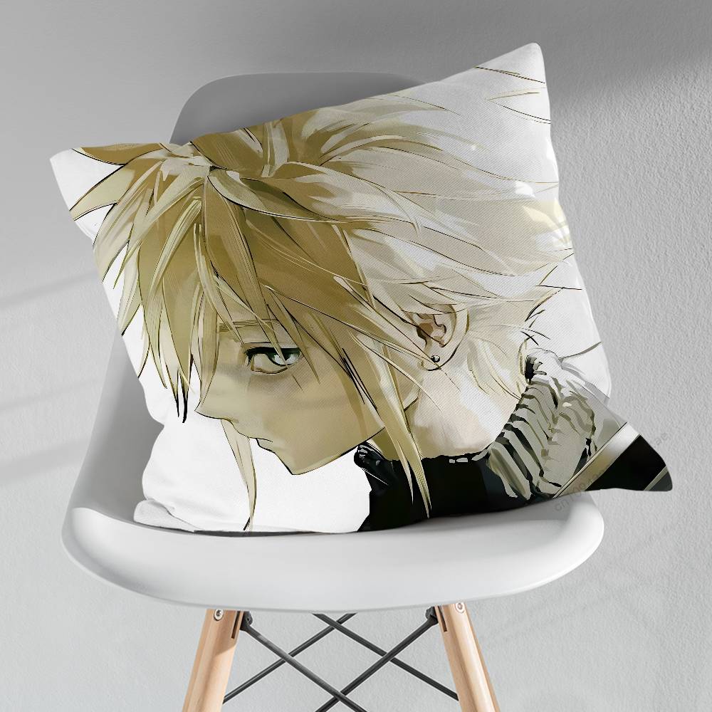 FFinal FFantasy Cloud Strife FFF7 Pillowcase for Sofa Room Office Decor Printing  Merchandise AllMatch Cushion Cover