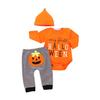 Halloween Children's Dress Up Costume Funny Pumpkin Shaped One-Piece And Pants Two Piece Set Free Hat