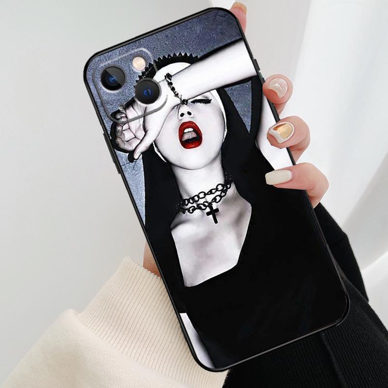 Sister Nun Kiss Phone Case For iPhone 17 Pro Max 14 13 12 11 15 16 Pro Max Mini 16 15 Plus 16e 17 Air Cover