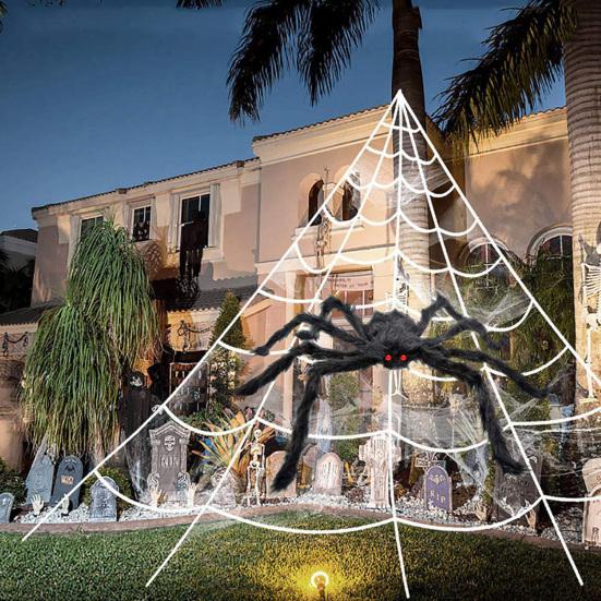 Halloween Obří Falešný Pavouk Velký Chlupatý Pavouk Dekorace Strašidelná Obrovská Huňatá Pavoučí Rekvizita Realistická Hračka Hmyzu pro Halloweenskou Párty Výzdobu Dvoru