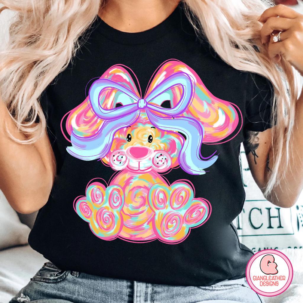Easter Short Sleeve Brushed Rabbit Bow Harajuku Womens TShirt Valentines Day Y2K Sports Casual Fashion TShirt Shirt