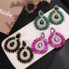 Fashion Luxury Droplet Earrings Crystal Elegant Rhinestone Ear Drop Vintage Shiny Sunflower Earrings for Lady