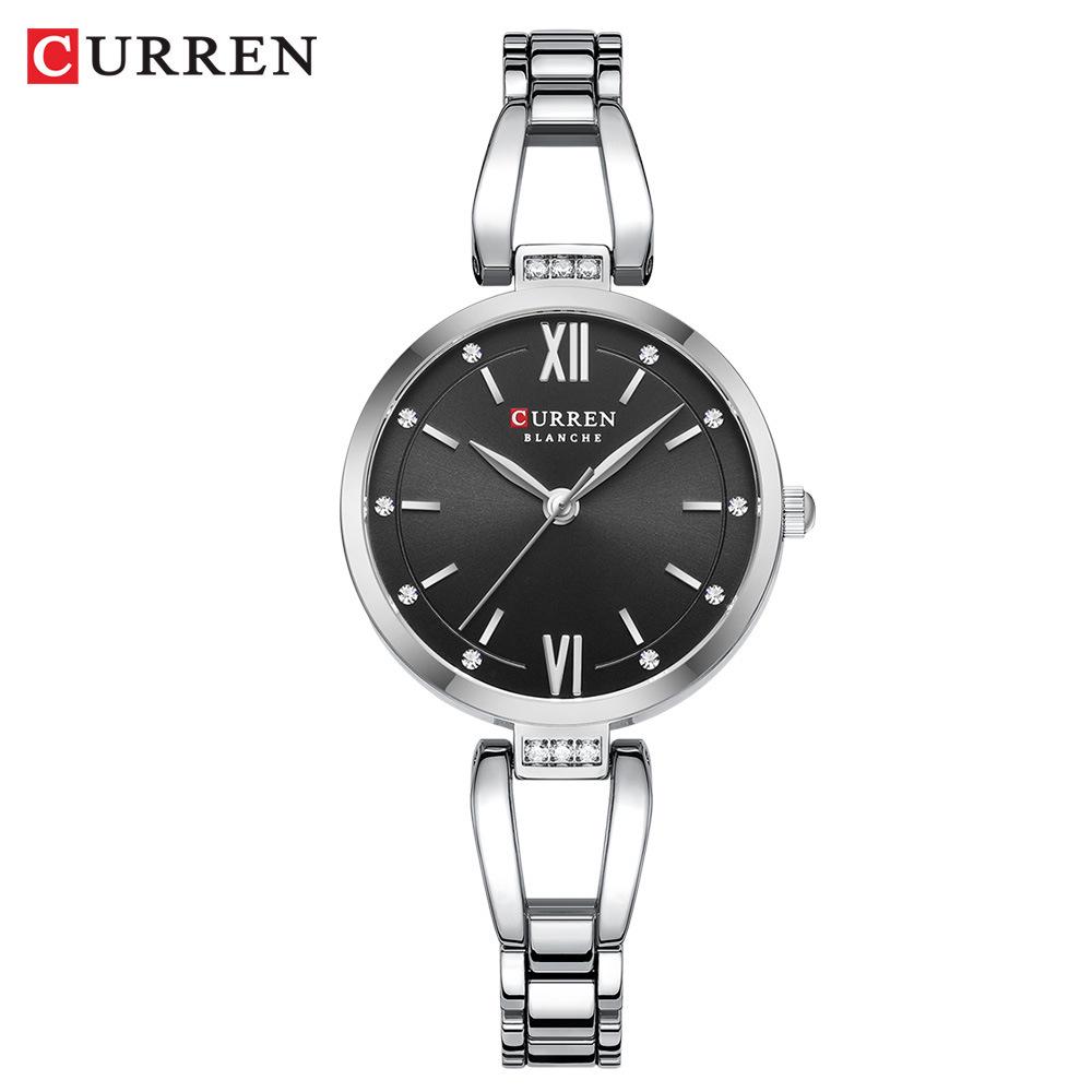 CURREN 9092 Women's Waterproof Quartz Watch with Steel Band and Simple Small Dial