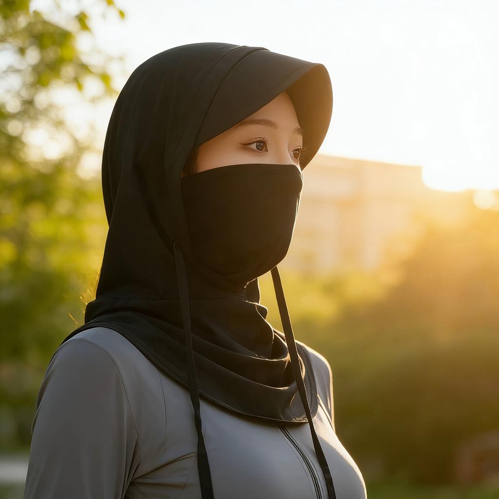 Summer Cycling Caps with Breathable Face Covers Icy Feeling Fabric for Outdoor Sports Fishing