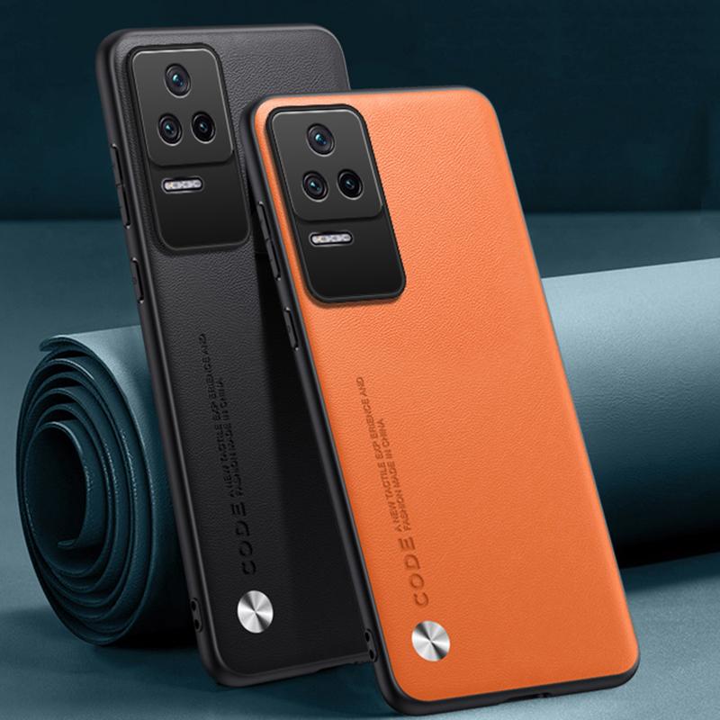 

Luxury PU Leather Case For Xiaomi Poco F4 Back Cover Matte Silicone Shockproof Full Protection Phone Case For Redmi K40S PocoF4 For Poco F4 зелений